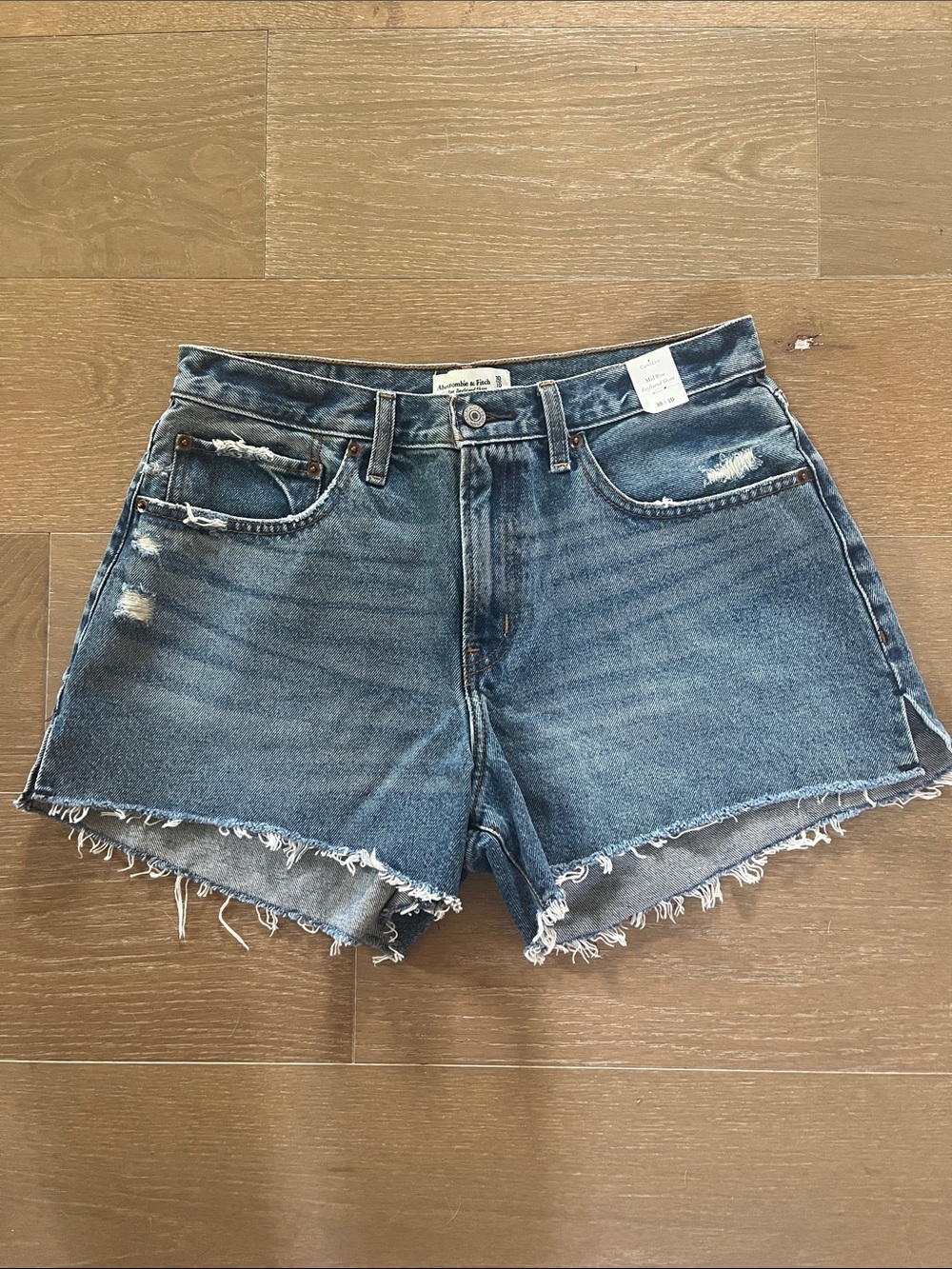 Abercrombie & Fitch Blue Distressed Denim Jean Shorts